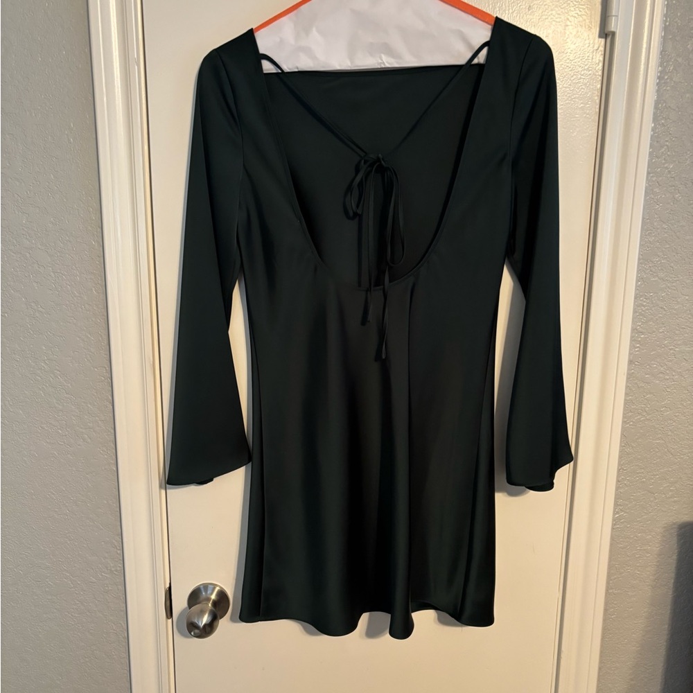Boatneck Dark Green Dress